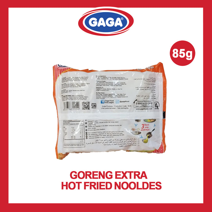 Gaga Mie Goreng Extra Fried Hot Noodles 85g